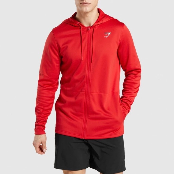 Gym Shark Men’s Arrival Zip Up Hoodie, Small, Red - Picture 2 of 9